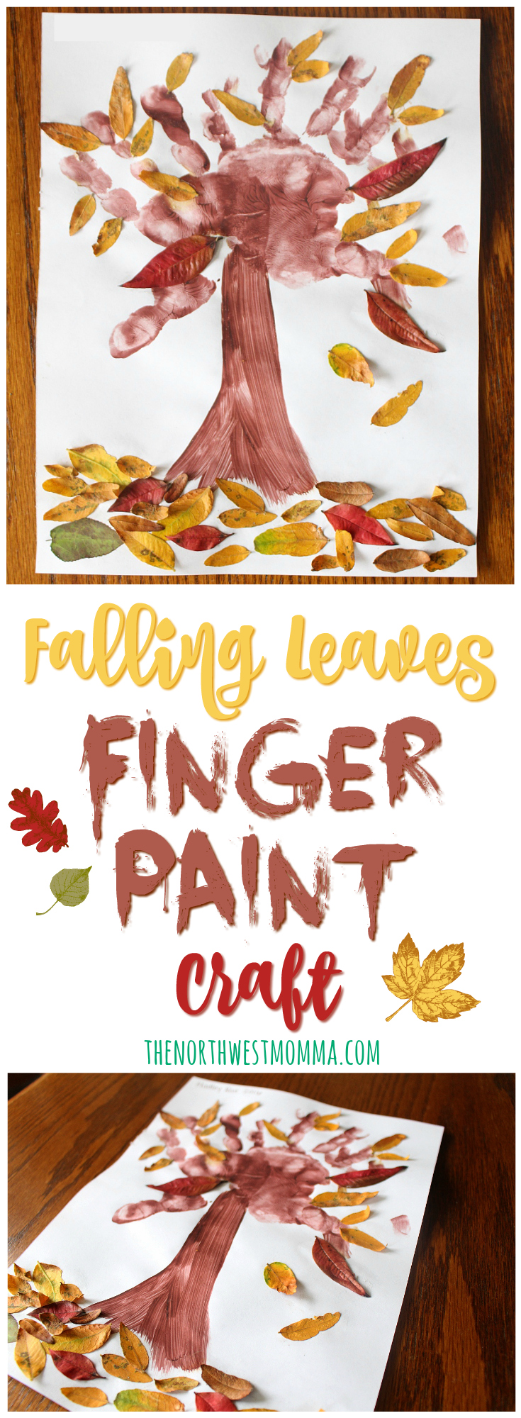 Falling leaves finger paint craft