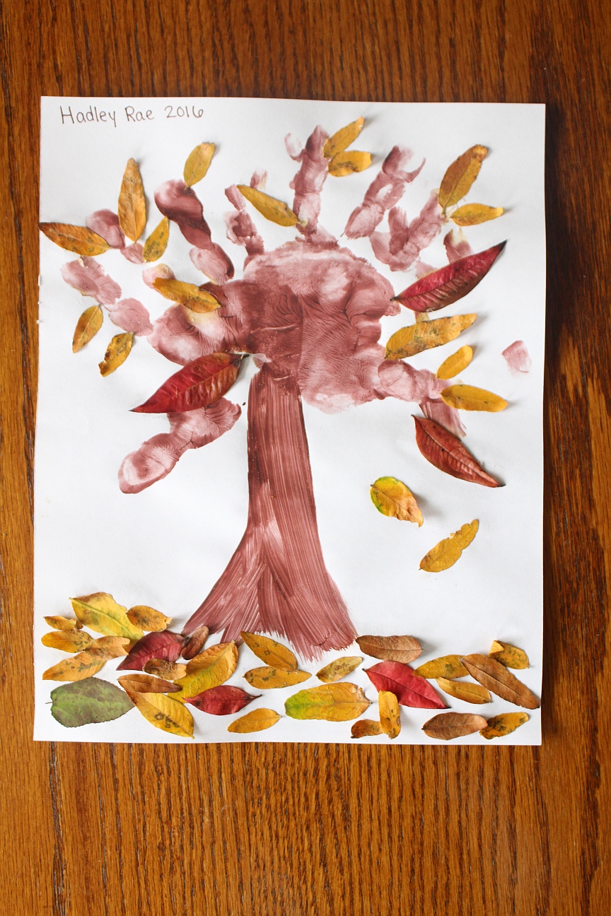 Falling leaves finger paint craft